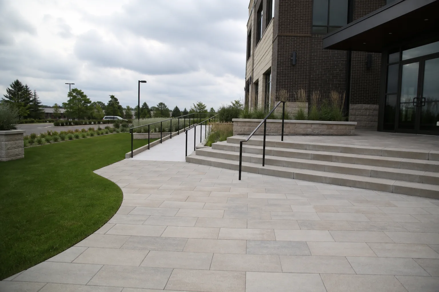 Landscaped the concept with stonework and planting